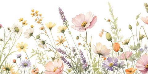 ilustración flores de acuarela. 