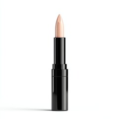 Cosmetic lipstick on a white isolated background, showcasing its elegant design and soft color.