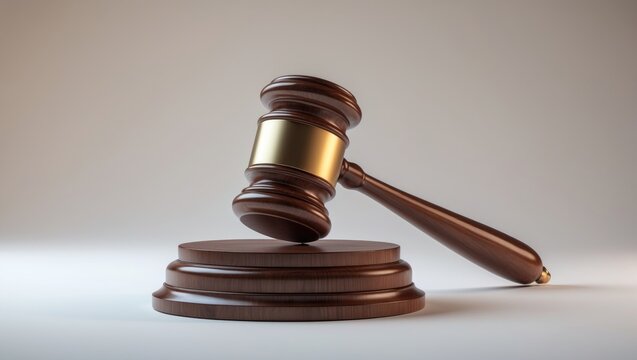 Wooden Gavel on a White Background Isolated