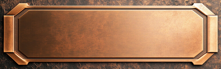 bronze metal nameplate with beveled edges, featuring smooth surface and rich texture, ideal for personalization or signage