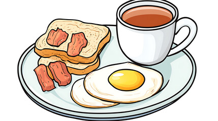 Delicious toast with jam, butter, and a side of coffee, fruit, and pastry, perfect for breakfast or snack