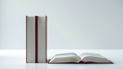 Fototapeta premium Set of open and closed books, isolated on a white background.