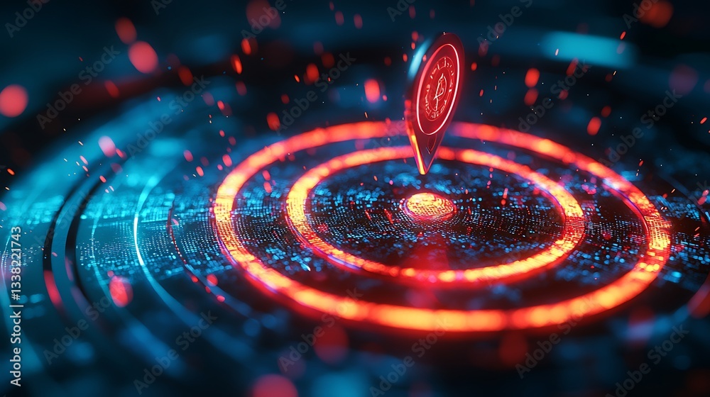 Poster digital target precise goal technology success