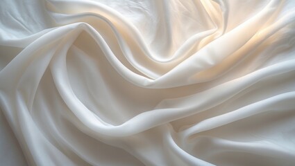 Fototapeta premium Textured background of white fabric.