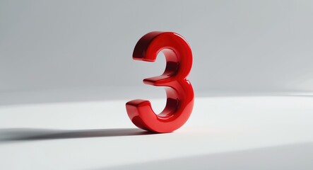 Number 3 in a red font style, set against a white background.