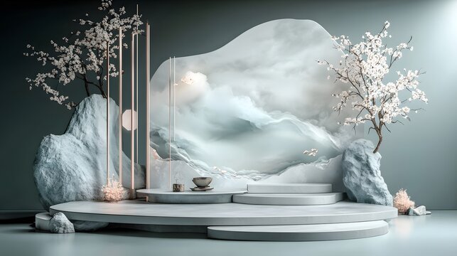 Background modern display stand