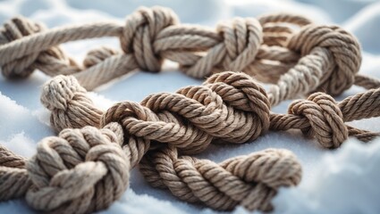 rope knot isolated against a white backdrop