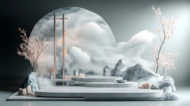 Background modern display stand