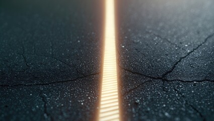 Fresh asphalt surface featuring a white dashed line.
