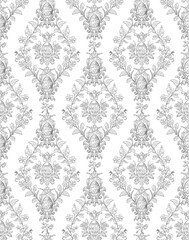 Easter Eggs Spring Elegant Seamless Rococo Floral Pattern for Fabrics, Wallpapers and Packaging