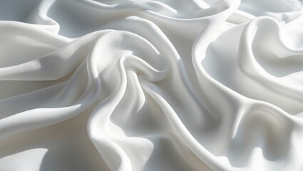 Obraz premium Abstract white cloth background with gentle waves.