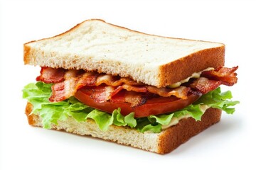 Mouthwatering sandwich featuring crispy bacon fresh tomato vibrant lettuce and creamy mayonnaise delight