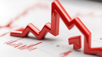 Downward Trending Financial Graph Showing Economic Crisis and Market Decline