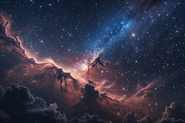 Fototapeta premium Stunning Starlit Nebula Wallpaper for Cosmic Night Landscapes