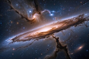 Fototapeta premium Exploring the Andromeda Galaxy Insights into the Wonders of the Cosmos