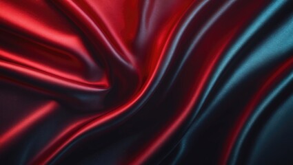 Fototapeta premium Modern abstract background featuring black and red silk satin. Space for design with a color gradient. Dark light effects, glow, and glitter. A theme of luxury with an empty, blank, and minimal tem...