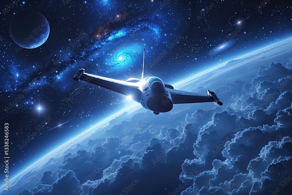 Canvas Prints endless looping flight animation through cosmic space featuring brilliant blue starlight and remote 