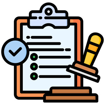 recommend clip art: Regulation icon in Flat Color Style With Outline. Simple Vector Design. Simple Vector Flat Icon
