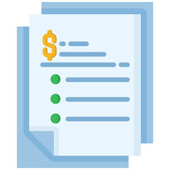 Obraz premium Bill icon in Flat Color Style. Simple Vector Design. Simple Vector Flat Icon