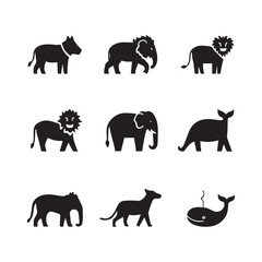Animals logos collection. Animal logo set. Isolated on White background