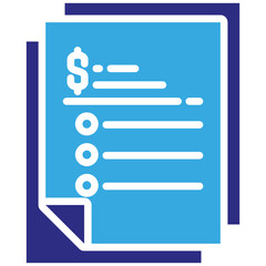 Obraz premium Bill icon in Glyph Dual Color Style. Simple Vector Design. Simple Vector Glyph Icon