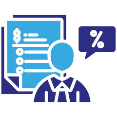 Tax Consultant icon in Glyph Dual Color Style. Simple Vector Design. Simple Vector Glyph Icon