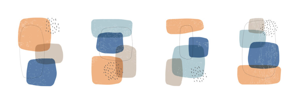 Abstract organic amoeba shapes set 