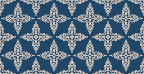 Fototapeta premium Motifs Ikat floral paisley embroidery background.geometric ethnic oriental pattern traditional.Aztec-style abstract vector illustration. Design for texture, fabric, clothing, wrapping, decoration