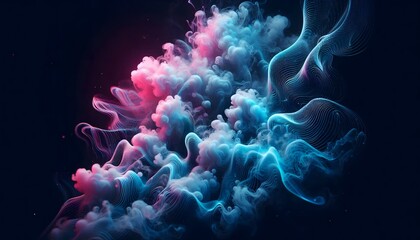 Neon Vaporwave Smoke Background