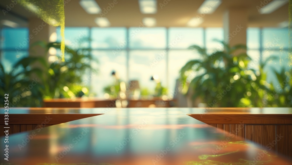 Poster Blurring the Background in an Office Setting