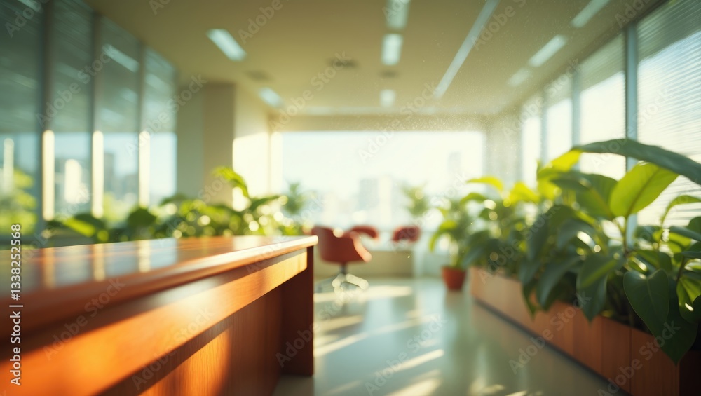 Poster blurring the background in an office setting