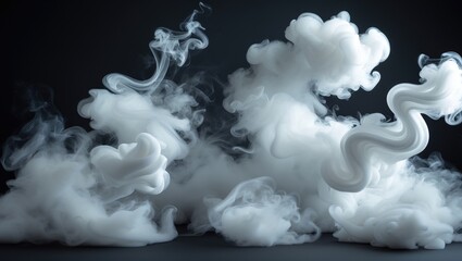 Naklejka premium Fog, smoke, steam, and vapor collection isolated on a black background. White cloudiness, mist, or smog backdrop.