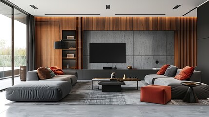 tv lounge with modern sitting interior