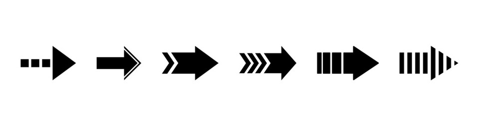 Arrow icon. Set vector arrows. Direction sign. Black pointer © Precious