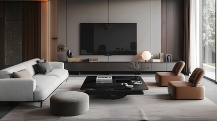 tv lounge with modern sitting interior