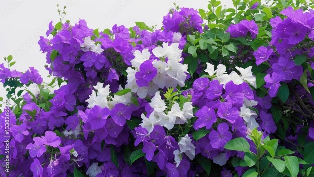 Aufkleber bougainvillea bush flower on a plain white background with space for text and clipping path. plant i