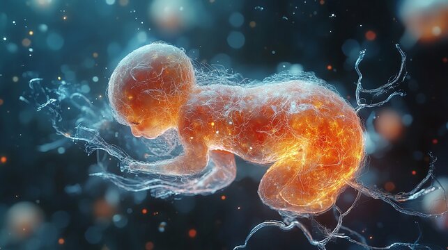 closeup of human embryo development
