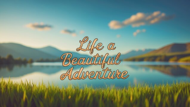 Travel inspirational quotes - Life is a beautiful journey. Blurry vintage styled background.