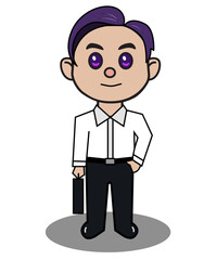 handsome business man men boss officer seller sell teacher character design simple chibi cartoon boy figure vector element