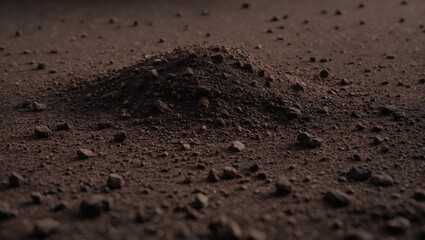 Fine soil on the surface.