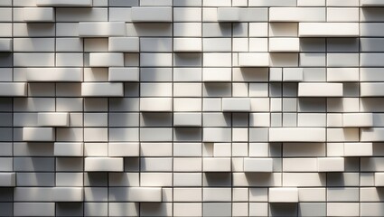 Abstract background of white or gray ceramic wall and floor tiles. Geometric mosaic texture design for decoration. Simple seamless pattern suitable for advertising, banner, poster, or web use.