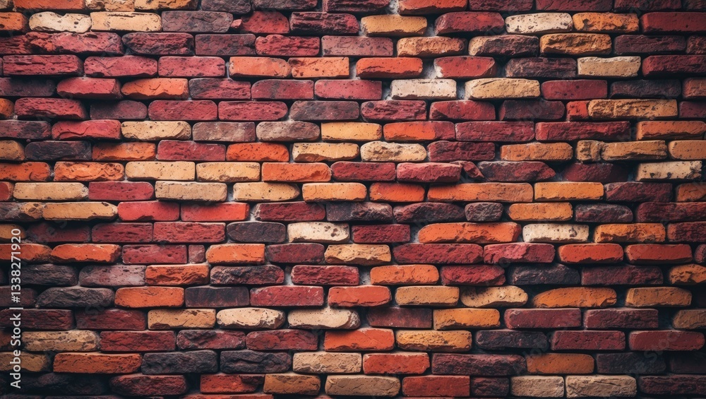 Poster brick texture backdrop. walls of multicolored bricks.