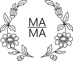 Mama Laurel Wreath Vector