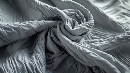 Obraz premium Fabric texture for background and artistic design, showcasing a beautiful wrinkled pattern of silk or linen. A crumpled fabric piece.
