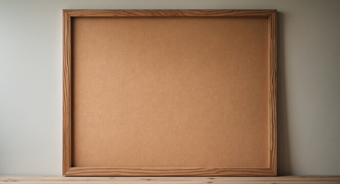 Empty cork notice board used as a backdrop.