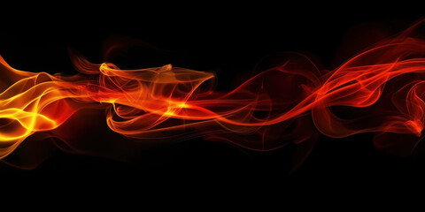 Fototapeta premium Abstract flame design with vibrant orange and red colors on dark background, creating dynamic and energetic visual effect