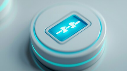 Illuminated Toggle Switch with a Power Plug Symbol for Technology Concepts
