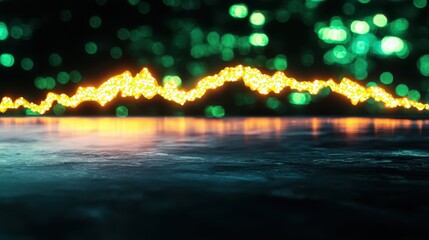 Abstract Graph with Bright Light on Dark Surface Background