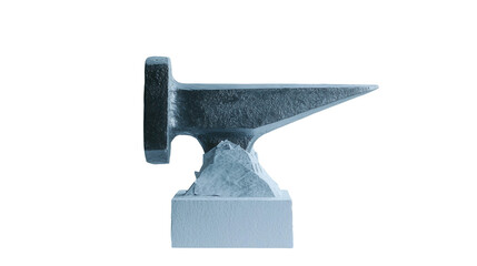 A solid blacksmith's anvil used in metalworking and crafting. transparent background