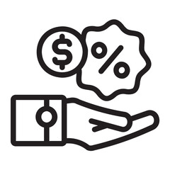 Discount line icon